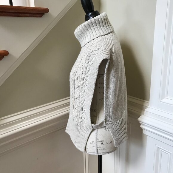 Veronica Beard Collina Sweater Vest Womens XS Small Oatmeal Beige Cable Knit - Picture 7 of 11